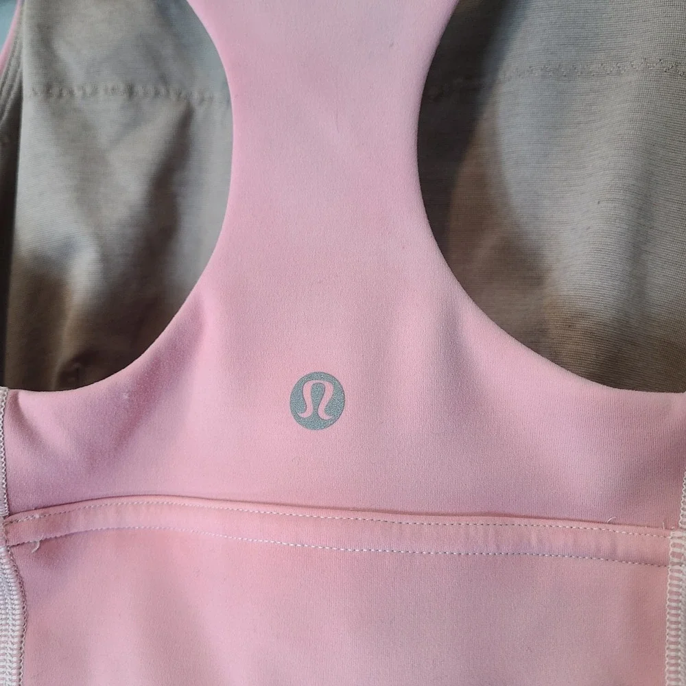 Lululemon Wunder Train Longline Bra Size 6 Dew Pink Active Running Tennis